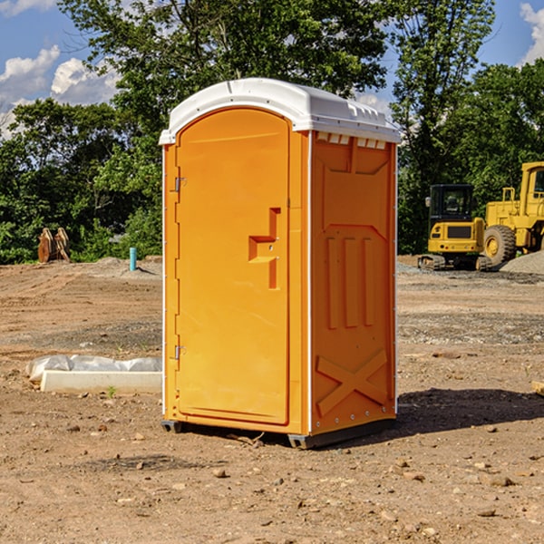 what is the cost difference between standard and deluxe portable restroom rentals in Riner